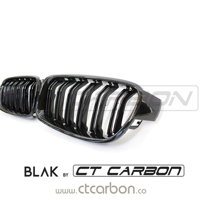 BMW F30/F31 3 SERIES BLACK DOUBLE SLAT GRILLES - BLAK BY CT CARBON