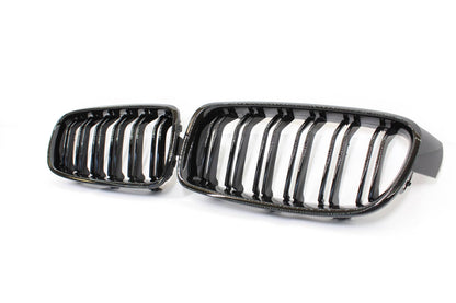 BMW F30/F31 3 SERIES BLACK DOUBLE SLAT GRILLES - BLAK BY CT CARBON