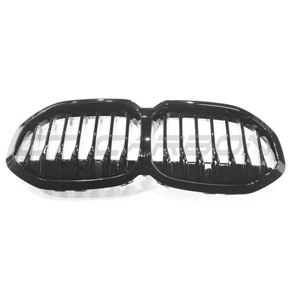 BMW 1 Series F40 (2019+) Gloss Black Single Slat/Bar Kidney Grilles Front Grill Replacement | Shadowline Dechrome Blackout OEM+ Upgrade | BLAK by CT Carbon