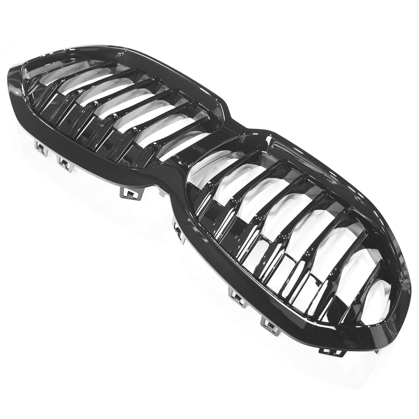 BMW 1 Series F40 (2019+) Gloss Black Single Slat/Bar Kidney Grilles Front Grill Replacement | Shadowline Dechrome Blackout OEM+ Upgrade | BLAK by CT Carbon