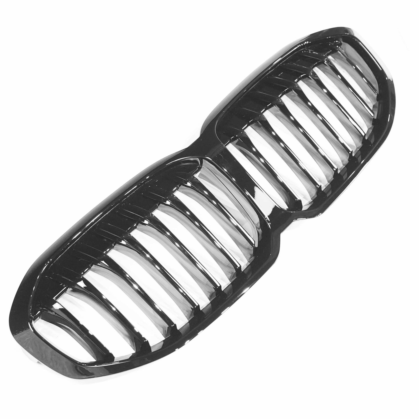 BMW 1 Series F40 Kidney Grille 2019+ - Gloss Piano Black Single Slat/Single Bar Front Grill/Radiator Grille Replacement Shadowline De-Chrome Blackout - OEM Fit - BLAK by CT Carbon