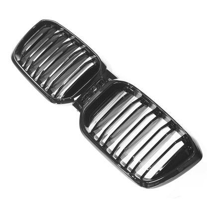 BMW X3 G01 LCI Facelift 2021+ / X4 G02 LCI Facelift 2021+ Twin-Slat Black Kidney Grilles - Blackout Shadowline Dechrome Front Grill Set | Dual Slat Radiator Air Intake Surround | Replacement Upgrade | BLAK by CT Carbon