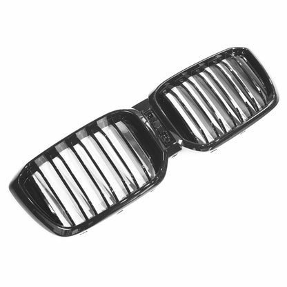 BMW X3 G01 LCI Facelift 2021+ / X4 G02 LCI Facelift 2021+ Twin-Slat Black Kidney Grilles - Blackout Shadowline Dechrome Front Grill Set | Dual Slat Radiator Air Intake Surround | Replacement Upgrade | BLAK by CT Carbon