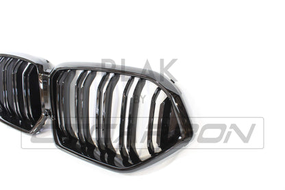BMW X6 G06 2020-2025 Kidney Grilles Black Double Slat | M Sport/M Style Twin-Bar Front Grill Set | Shadowline De-Chrome Blackout ABS Replacement - BLAK by CT Carbon