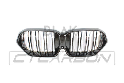 BMW X6 G06 2020-2025 Kidney Grilles Black Double Slat | M Sport/M Style Twin-Bar Front Grill Set | Shadowline De-Chrome Blackout ABS Replacement - BLAK by CT Carbon