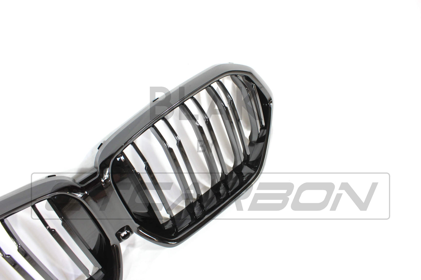 BMW X6 G06 2020-2025 Kidney Grilles Black Double Slat | M Sport/M Style Twin-Bar Front Grill Set | Shadowline De-Chrome Blackout ABS Replacement - BLAK by CT Carbon