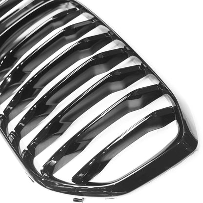 BMW X5 G05 Front Kidney Grilles Single Slat Black | Black Radiator Grill Set | Shadowline De-Chrome Blackout Replacement | M Sport Style Clip-In | Fits 2018–Present | BLAK by CT Carbon ABS
