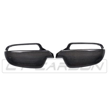 Audi A4/S4/A5/S5 B8.5 Facelift 2012-2016 Carbon Fibre/Carbon Fiber Wing/Side Mirror Caps Covers Housings Shells - Gloss OEM+ Replacement Pair