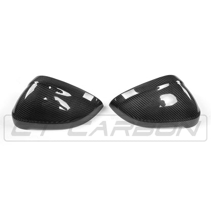 Audi A4/S4/A5/S5 B9/B9.5 2016+ Carbon Fibre Mirror Caps - Wing Mirror Covers, Door Mirror Shells & Housings | Genuine Carbon, OEM Style Replacement Pair by CT Carbon