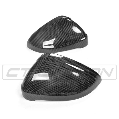 Audi A4/S4/A5/S5 B9/B9.5 2016+ Carbon Fibre Mirror Caps - Wing Mirror Covers, Door Mirror Shells & Housings | Genuine Carbon, OEM Style Replacement Pair by CT Carbon
