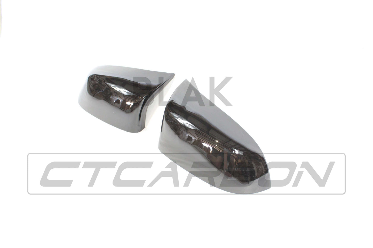 BMW X5 F15 & X6 F16 Door Wing Mirror Covers Caps Gloss Piano Black - M Style Replacement Side Mirror Shells Pair 2014-2018 OEM Fit ABS CT Carbon