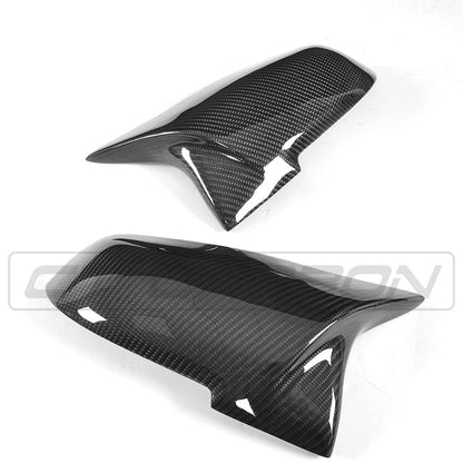 CT Carbon BMW F40 1 Series & F44 2 Series Gran Coupe (2020+) Carbon Fibre/Fiber Wing/Side/Door Mirror Caps – M Performance Style Gloss Replacement Covers/Shells/Housings – Fits 118i 120d M135i 218i 220d M235i (Pair)
