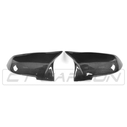 CT Carbon BMW F40 1 Series & F44 2 Series Gran Coupe (2020+) Carbon Fibre/Fiber Wing/Side/Door Mirror Caps – M Performance Style Gloss Replacement Covers/Shells/Housings – Fits 118i 120d M135i 218i 220d M235i (Pair)