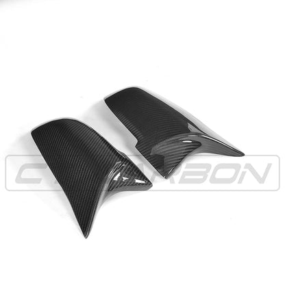 CT Carbon BMW F40 1 Series & F44 2 Series Gran Coupe (2020+) Carbon Fibre/Fiber Wing/Side/Door Mirror Caps – M Performance Style Gloss Replacement Covers/Shells/Housings – Fits 118i 120d M135i 218i 220d M235i (Pair)