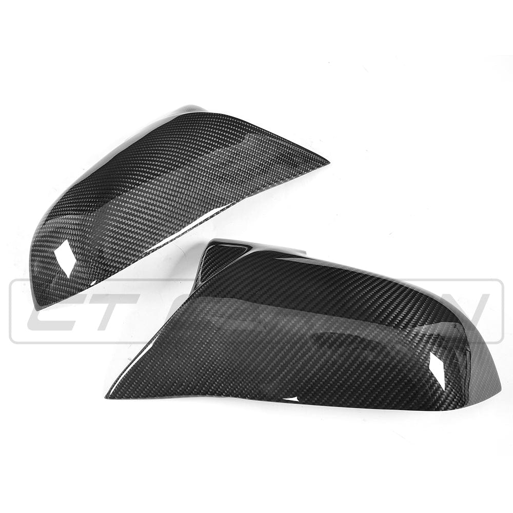 CT Carbon BMW F40 1 Series & F44 2 Series Gran Coupe (2020+) Carbon Fibre/Fiber Wing/Side/Door Mirror Caps – M Performance Style Gloss Replacement Covers/Shells/Housings – Fits 118i 120d M135i 218i 220d M235i (Pair)