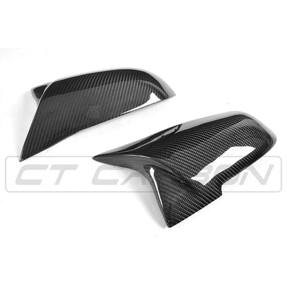 CT Carbon BMW F40 1 Series & F44 2 Series Gran Coupe (2020+) Carbon Fibre/Fiber Wing/Side/Door Mirror Caps – M Performance Style Gloss Replacement Covers/Shells/Housings – Fits 118i 120d M135i 218i 220d M235i (Pair)