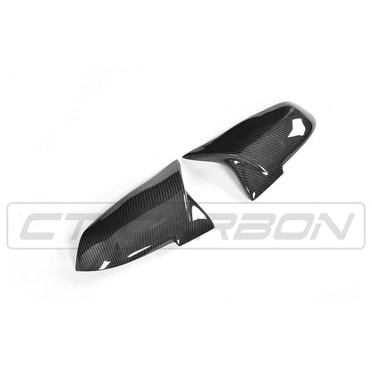 CT Carbon BMW F40 1 Series & F44 2 Series Gran Coupe (2020+) Carbon Fibre/Fiber Wing/Side/Door Mirror Caps – M Performance Style Gloss Replacement Covers/Shells/Housings – Fits 118i 120d M135i 218i 220d M235i (Pair)