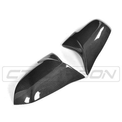 CT Carbon BMW F40 1 Series & F44 2 Series Gran Coupe (2020+) Carbon Fibre/Fiber Wing/Side/Door Mirror Caps – M Performance Style Gloss Replacement Covers/Shells/Housings – Fits 118i 120d M135i 218i 220d M235i (Pair)