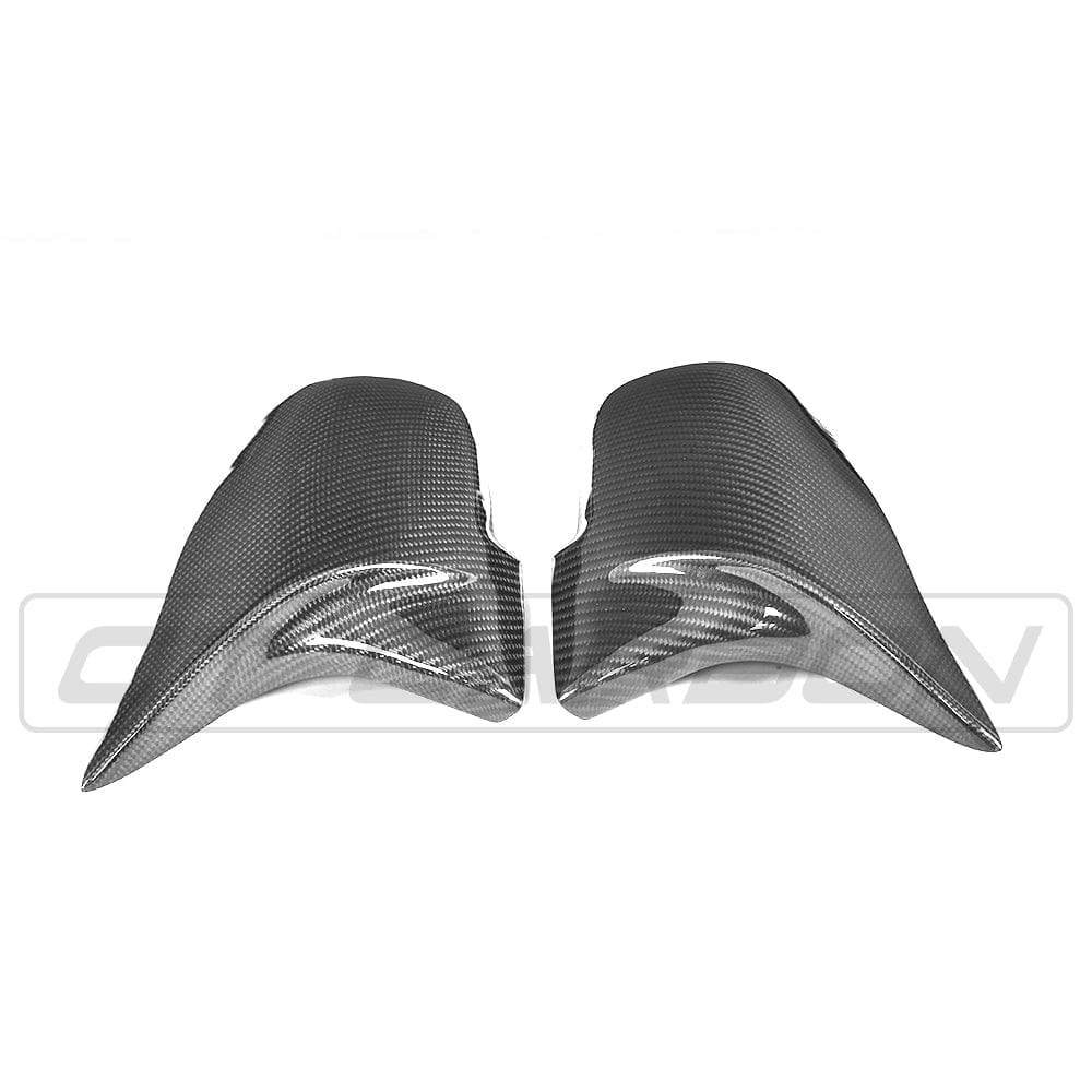 CT Carbon BMW F40 1 Series & F44 2 Series Gran Coupe (2020+) Carbon Fibre/Fiber Wing/Side/Door Mirror Caps – M Performance Style Gloss Replacement Covers/Shells/Housings – Fits 118i 120d M135i 218i 220d M235i (Pair)