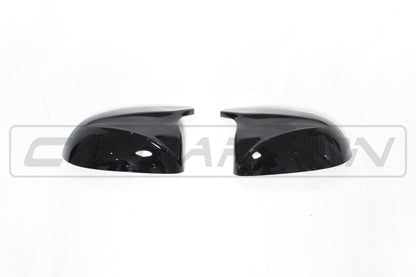 BMW X3/X4/X5/X6 G01 G02 G05 G06 Gloss Piano Black Mirror Caps - Wing/Side Door Mirror Covers Pair, Shadowline/Blackline Style Replacement Shells (2017+ X3, 2018+ X4/X5, 2019+ X6)