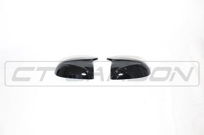 CT Carbon BMW X3/X4/X5/X6 G01/G02/G05/G06 Gloss Piano Black Wing Mirror Caps – Door/Wing Mirror Covers Replacement Shells/Housings | OEM-Style Shadowline/Blackline/M Style | Fits X3 2017+, X4 2018+, X5 2018+, X6 2019+