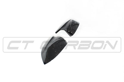 CT Carbon BMW X3/X4/X5/X6 G01/G02/G05/G06 Gloss Piano Black Wing Mirror Caps – Door/Wing Mirror Covers Replacement Shells/Housings | OEM-Style Shadowline/Blackline/M Style | Fits X3 2017+, X4 2018+, X5 2018+, X6 2019+