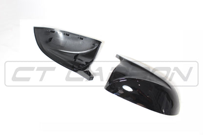 CT Carbon BMW X3/X4/X5/X6 G01/G02/G05/G06 Gloss Piano Black Wing Mirror Caps – Door/Wing Mirror Covers Replacement Shells/Housings | OEM-Style Shadowline/Blackline/M Style | Fits X3 2017+, X4 2018+, X5 2018+, X6 2019+