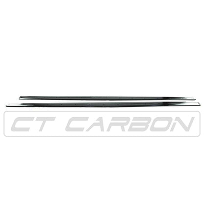 BMW 4 Series F32 F33 F36 F3x Aero Side Skirt Extensions / Rocker Extensions Gloss Piano Black | M Performance MP Style | BLAK by CT Carbon Sill Splitters Side Blades | 2013-2020 Coupe Convertible Gran Coupe