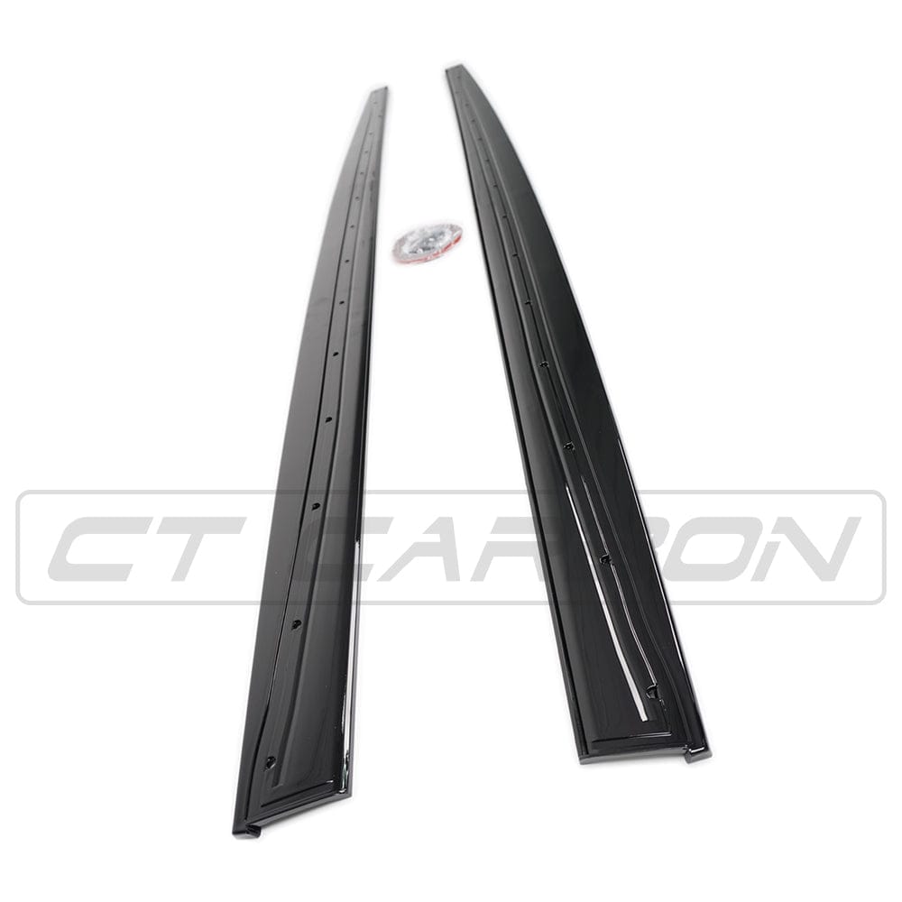 BMW 4 Series F32 F33 F36 F3x Aero Side Skirt Extensions / Rocker Extensions Gloss Piano Black | M Performance MP Style | BLAK by CT Carbon Sill Splitters Side Blades | 2013-2020 Coupe Convertible Gran Coupe