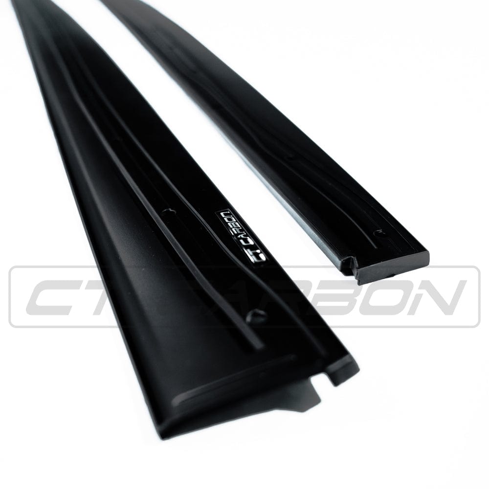 BMW 4 Series F32 F33 F36 Matte Black Side Skirt Extensions, M Performance/M Sport Style Rocker Sill Extensions/Side Splitters - Fits Coupe, Convertible & Gran Coupe 2013-2020 - Aero Side Blades/Rocker Panel Trim - CT Carbon BLAK