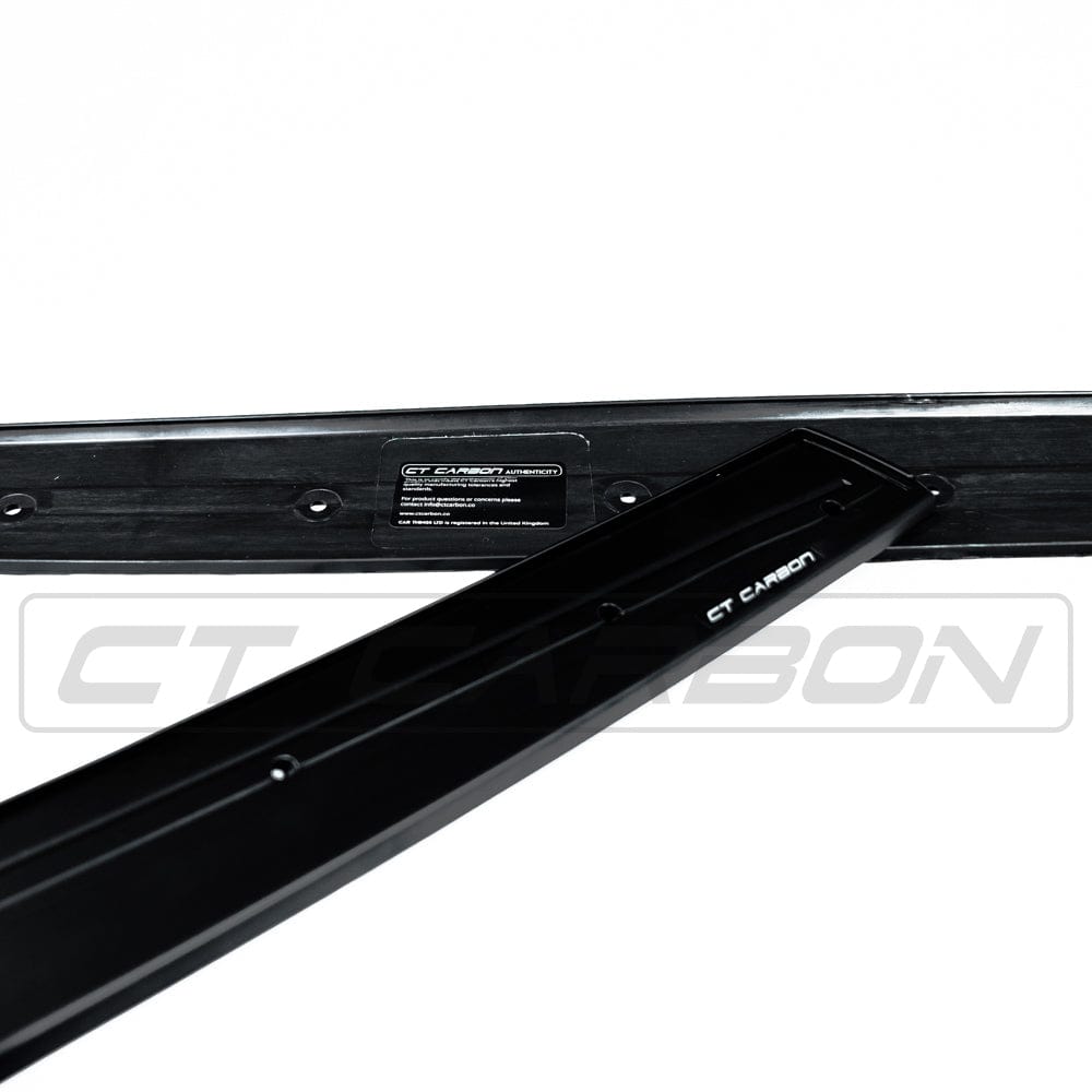 BMW 4 Series F32 F33 F36 Matte Black Side Skirt Extensions, M Performance/M Sport Style Rocker Sill Extensions/Side Splitters - Fits Coupe, Convertible & Gran Coupe 2013-2020 - Aero Side Blades/Rocker Panel Trim - CT Carbon BLAK