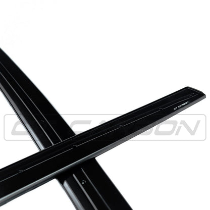 BMW 4 Series F32 F33 F36 Matte Black Side Skirt Extensions, M Performance/M Sport Style Rocker Sill Extensions/Side Splitters - Fits Coupe, Convertible & Gran Coupe 2013-2020 - Aero Side Blades/Rocker Panel Trim - CT Carbon BLAK