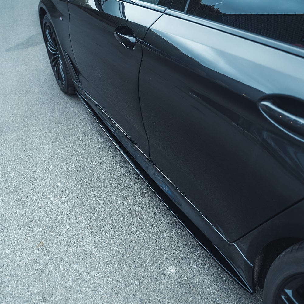 BMW 5 Series G30/G31 Side Skirts Gloss/Piano Black – M Performance Style OEM+ – Side Skirt Extensions / Sill Extensions / Rocker Panel Aero Side Splitters – Saloon & Touring 2017+ – Shadowline – CT Carbon BLAK