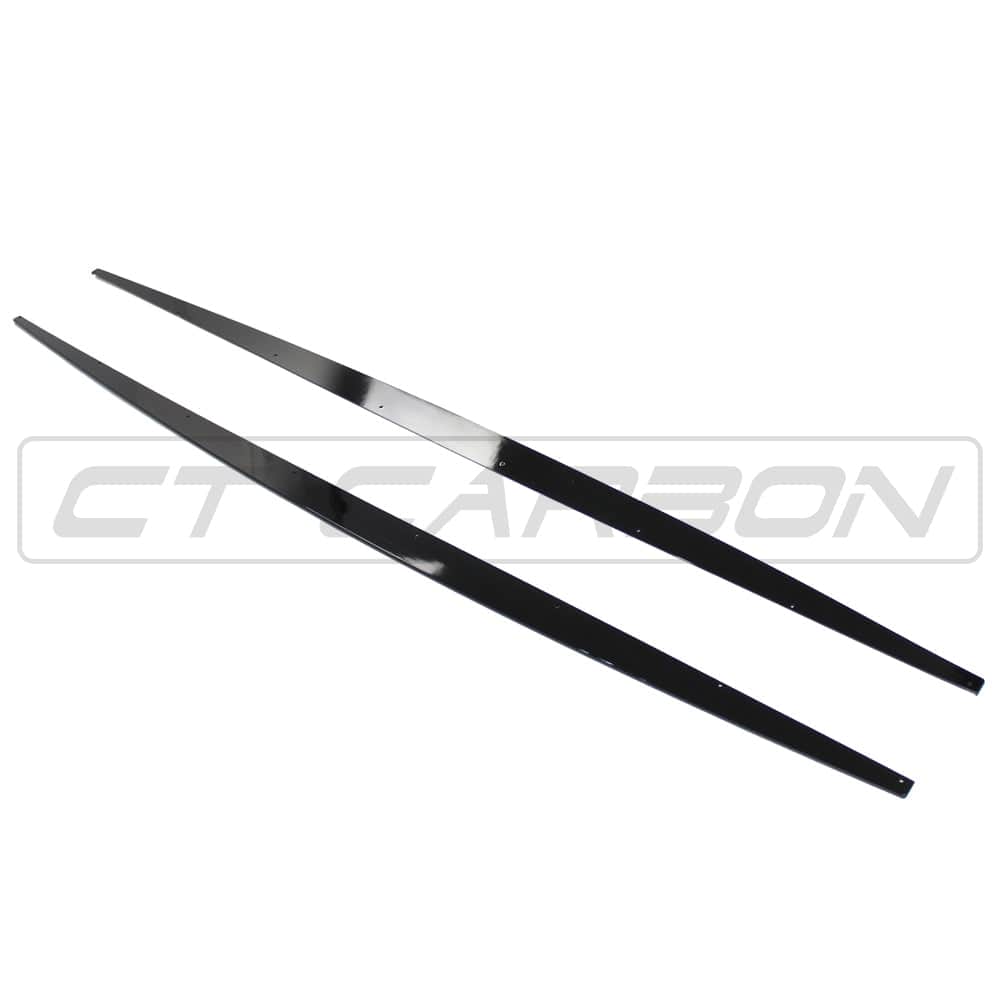 BMW 1 Series F20 F21 LCI Facelift 2015-2020 Gloss Piano Black Side Skirts - CT Carbon Sill Extensions / Rocker Panel Side Splitters / Side Blades for 1er Hatchback - Shadowline Style