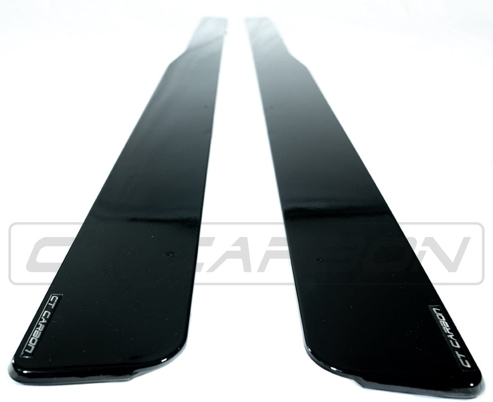 BMW M3/M4 F80 F82 F83 2014-2020 Gloss Piano Black Side Skirts – Side Skirt Extensions, Rocker Extensions, Side Blades/Side Splitters/Sill Extensions – M Performance Style F8x – CT Carbon BLAK Series