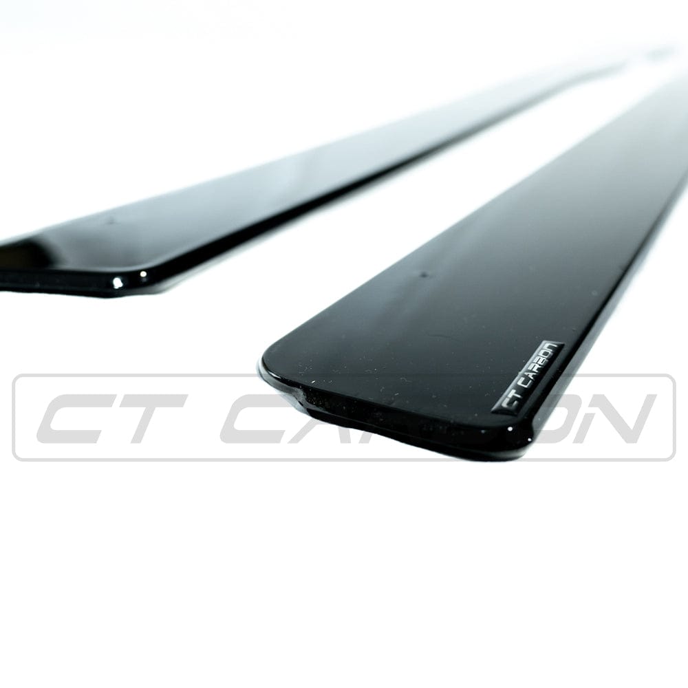 BMW M3/M4 F80 F82 F83 Side Skirts - Gloss Piano Black MP Style Sill Extensions Rocker Panel Side Splitters Blades Lips - M Performance Look F8X 2014-2020 | CT Carbon BLAK