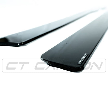 BMW M3/M4 F80 F82 F83 Side Skirts - Gloss Piano Black MP Style Sill Extensions Rocker Panel Side Splitters Blades Lips - M Performance Look F8X 2014-2020 | CT Carbon BLAK