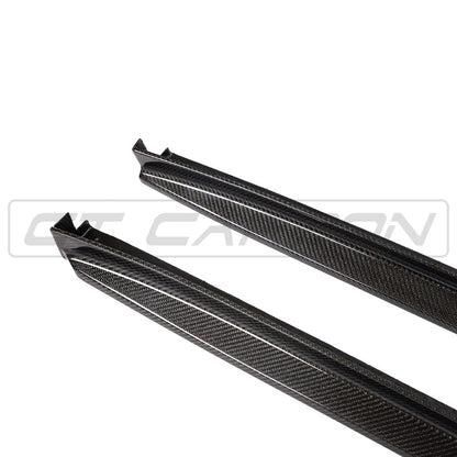 CT Carbon 3D Style Carbon Fibre Side Skirts, Side Skirt Extensions / Rocker Panel Extensions / Sill Blades for BMW X3M/X4M F97/F98 (2018-2021 Pre-LCI) | OEM+ Carbon Side Blades Aero Trim