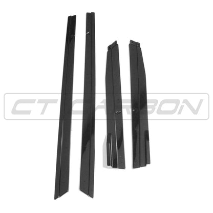 VW Volkswagen Golf MK7 MK7.5 2014-2020 GTI GTD R R-Line Gloss Black Side Skirts – Side Skirt Extensions / Side Splitters / Sill Extensions – ABS Piano Black Rocker Panel Covers OEM+ Body Kit Pair Side Blades