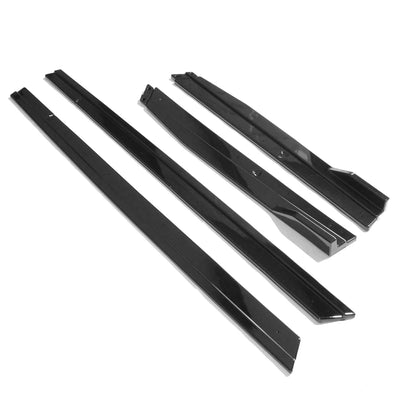 VW Volkswagen Golf MK7 MK7.5 2014-2020 GTI GTD R R-Line Gloss Black Side Skirts – Side Skirt Extensions / Side Splitters / Sill Extensions – ABS Piano Black Rocker Panel Covers OEM+ Body Kit Pair Side Blades