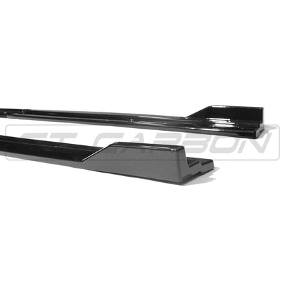 VW Volkswagen Golf MK7 MK7.5 2014-2020 GTI GTD R R-Line Gloss Black Side Skirts – Side Skirt Extensions / Side Splitters / Sill Extensions – ABS Piano Black Rocker Panel Covers OEM+ Body Kit Pair Side Blades