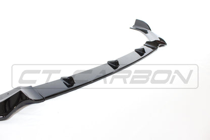 Audi A3 8V S-Line & S3 8V Facelift 2017-2020 Gloss Black Front Splitter Lip Spoiler - Piano Black ABS Front Bumper Lip/Chin Splitter/Valance Extension - Hatchback & Saloon/Sedan - Aero Body Kit Add-On (CT Carbon/CT BLAK)