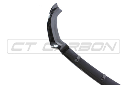 Audi A3 8V S-Line & S3 8V Facelift 2017-2020 Gloss Black Front Splitter Lip Spoiler - Piano Black ABS Front Bumper Lip/Chin Splitter/Valance Extension - Hatchback & Saloon/Sedan - Aero Body Kit Add-On (CT Carbon/CT BLAK)