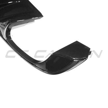 Audi A4/S4 B9 2016-2019 Gloss Black Rear Diffuser - Rear Valance & Lower Bumper Insert - Piano Black OEM Style Rear Splitter/Lip - ABS Trim - Fits A4 B9 S-Line & S4 B9 - CT Carbon - Rear Apron/Bumper Trim - Rear Lower Spoiler