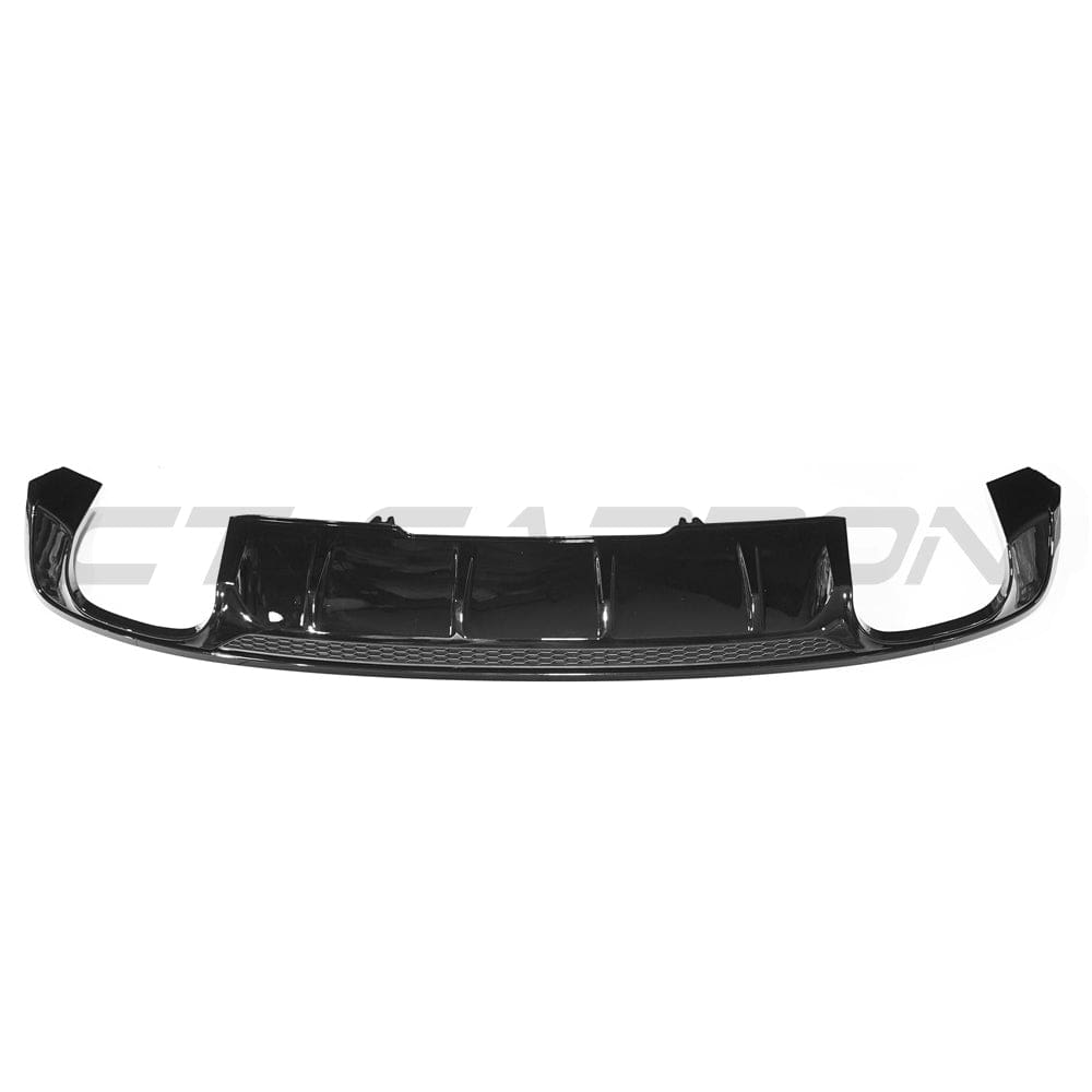 Audi A4/S4 B9 2016-2019 Gloss Black Rear Diffuser - Rear Valance & Lower Bumper Insert - Piano Black OEM Style Rear Splitter/Lip - ABS Trim - Fits A4 B9 S-Line & S4 B9 - CT Carbon - Rear Apron/Bumper Trim - Rear Lower Spoiler