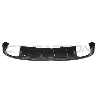 Audi A4/S4 B9 2016-2019 Gloss Black Rear Diffuser - Rear Valance & Lower Bumper Insert - Piano Black OEM Style Rear Splitter/Lip - ABS Trim - Fits A4 B9 S-Line & S4 B9 - CT Carbon - Rear Apron/Bumper Trim - Rear Lower Spoiler