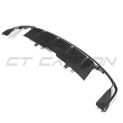 Audi A5/S5 B9 2016-2019 Pre-Facelift Gloss Black Rear Diffuser Valance – Rear Bumper Trim/Insert Splitter Apron Lip | High-Gloss Piano Black OE-Style | Fits A5 S-Line & S5 Coupe/Sportback | CT Carbon ABS