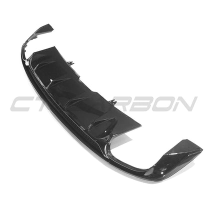 Audi A5/S5 B9 2016-2019 Pre-Facelift Gloss Black Rear Diffuser Valance – Rear Bumper Trim/Insert Splitter Apron Lip | High-Gloss Piano Black OE-Style | Fits A5 S-Line & S5 Coupe/Sportback | CT Carbon ABS