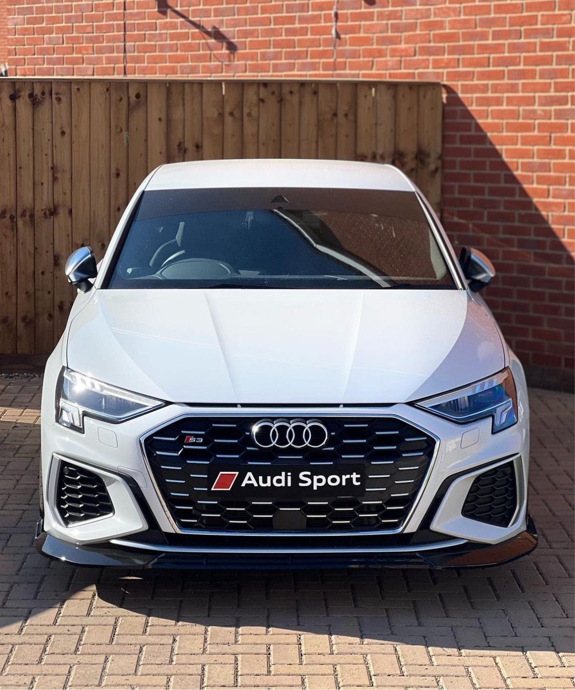 Audi S3 8Y & A3 8Y S-Line 2020+ Front Lip Splitter Gloss Black - Front Bumper Lip / Chin Spoiler / Valance Extension - Piano Black - BLAK by CT Carbon