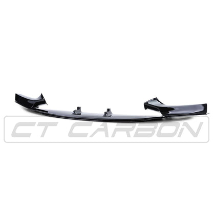 BMW 2 Series F22/F23 Front Lip Splitter Spoiler - M Performance/MP Style - Gloss Piano Black Bumper Lip Chin Spoiler 2014-2020 F22 Coupe/F23 Convertible - BLAK by CT Carbon